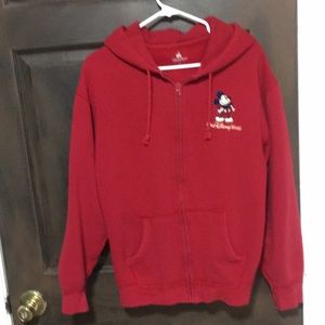 WALT DISNEY WORLD Disney Parks red Mickey Mouse hoody jacket small